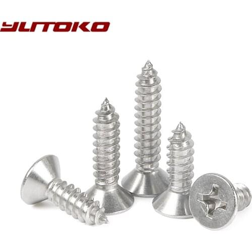 YUTOKO M5 Steel Micro Small Phillips Flat Countersunk Head Cross Round Pan Head Self-tapping Wood Screw