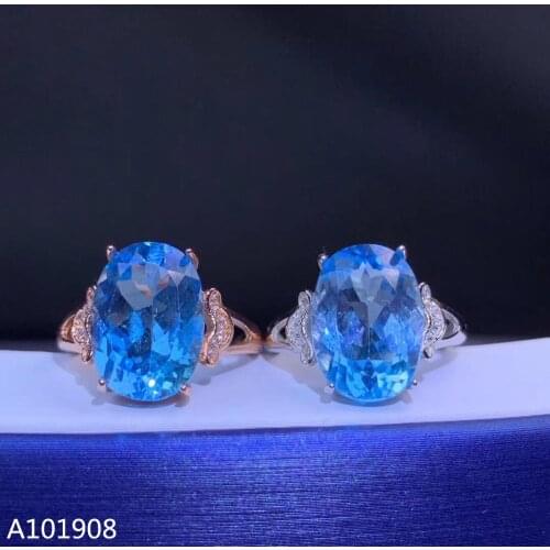 KJJEAXCMY boutique jewelry 925 sterling silver inlaid Natural Topaz ring female models support detection beauty