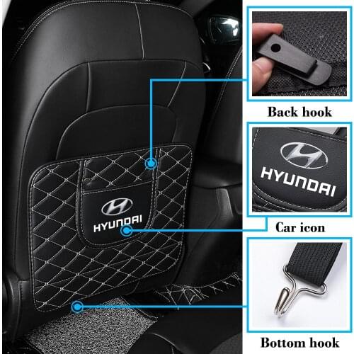 Car Seat Back Cover Protector For Kids PU Leather Waterproof Anti Kick Mat For Hyundai i20 i30 ix35 Solaris Elantra Accent