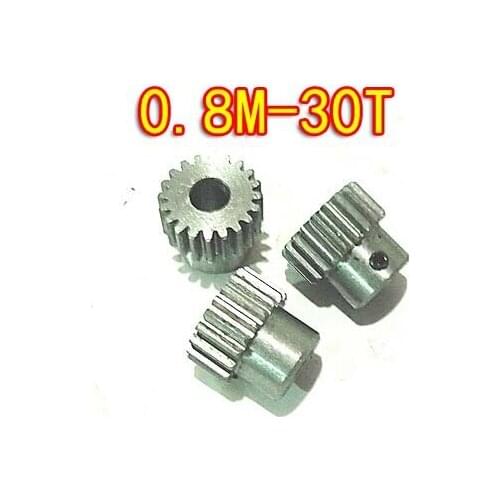 0.8M-30Teeths Diameter:25.6mm T convex carbon steel gear micro motors diy small module gear--hole d:5mm
