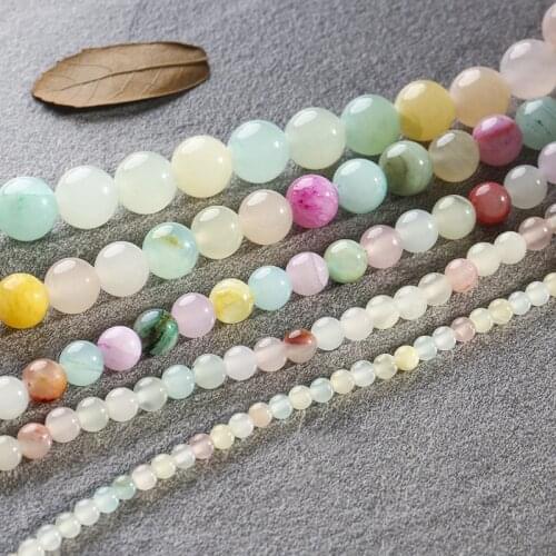 1 Strand 4mm 6mm 8mm 10mm 12mm Round Afghan Jades Beads Natural Stone Loose Spacer Beads for DIY Fancy Bracelets Jewelry Making