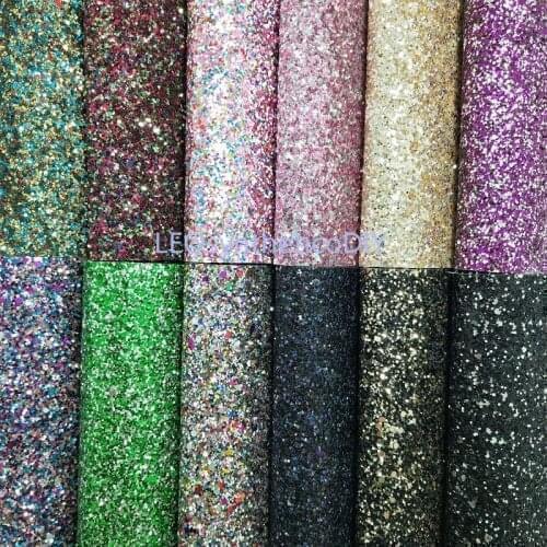 1PC 21X29CM Synthetic Letaher, Cuero Sintetico Chunky Glitter Leather For Making Bows Accessories LEOsyntheticoDIY T184