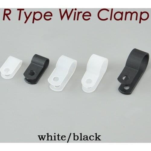 1000PCS 16mm R-Type Nylon Cable Clamp 5/8" Clear White R-Type Cable Clamp Cable Clips