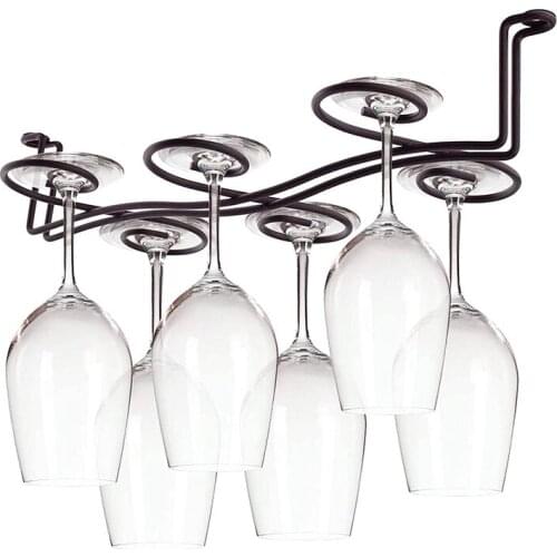 2 Pack Wine Glass Rack Under Counter Stemware Rack Under Cabinet Wine Glass Hanging for Kitchen Bar Glasses Rack