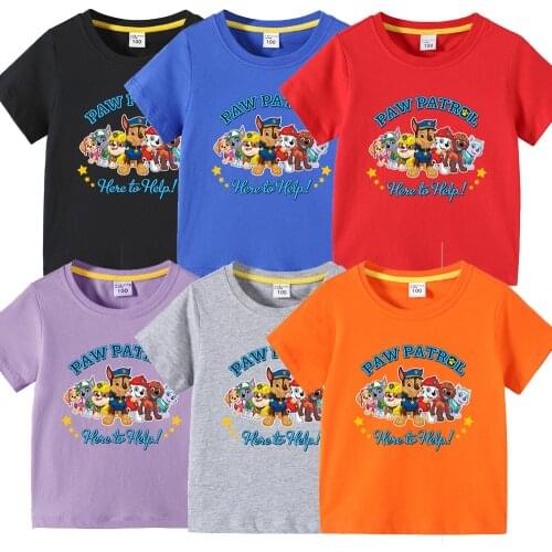 2021 Paw Patrol Children Boy Girl Cloth Summer New Arrival Baby Top Basic Shirt Cotton Girls Short-Sleeve T-Shirt Birthday Gift