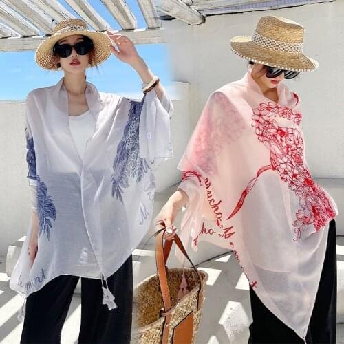 2021 Explosion 3 Styles Cotton Linen Desert Beach on Vacation Suncare Dress Sarong Wrap Scarf Women Swimsuit Bathing Cover-Ups
