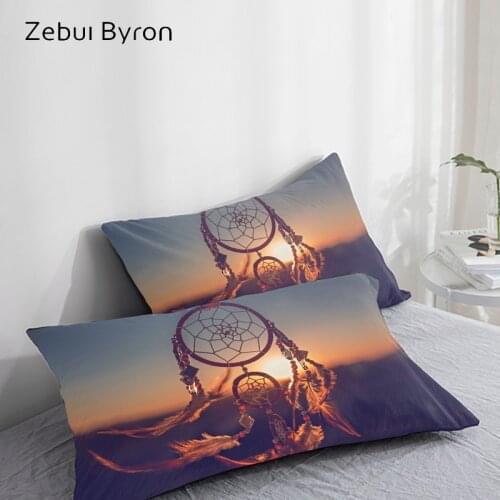3D Pillow Case Pillowcase Custom/50x70/50x75/50x80/70x70 Decorative Pillow Cover,Dreamcatcher dusk Bedding Drop Ship