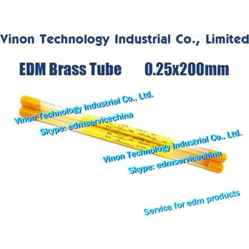 100pcs/lot) 0.25x200MM Brass Tube Single Channel, Brass Tubing Electrode Single Hole Dia. 0.25mm Length 200mm for Drilling EDM