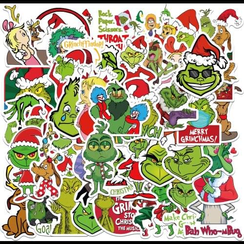 50 Pcs Green Monster Graffiti Cartoon Stickers Thermos Luggage Helmet Laptop Refrigerator Motor Bike Sticker Waterproof Stickers