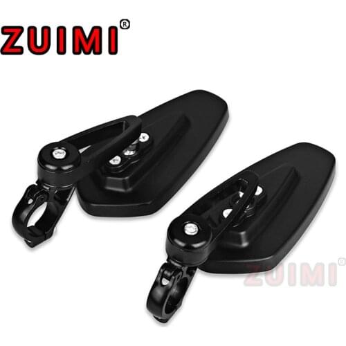 Aluminum Alloy Motorcycle Rearview Mirror 7/8" 22mm Blue Glass Motor Rearview Handlebar End Cafe Race Side Mirror Accessories