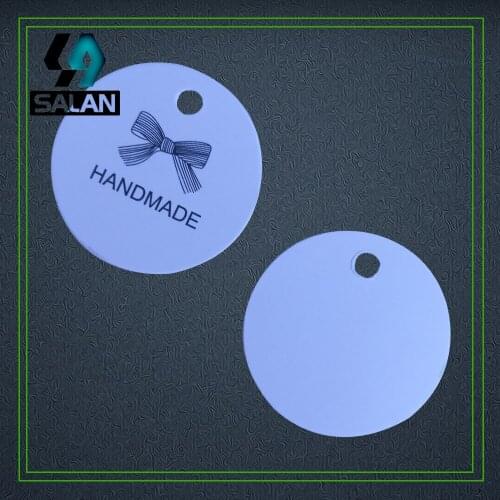 Wholesale stock hand made paper printed circle hang tags bookmarks for clothing gift tags custom hang tags hand work label