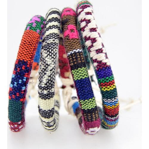 Embroidery Traditional Pattern Lucky Charm Cotton Braid Bracelets & Bangle for Women Men Handmade Friendship Bracelet Adjustable