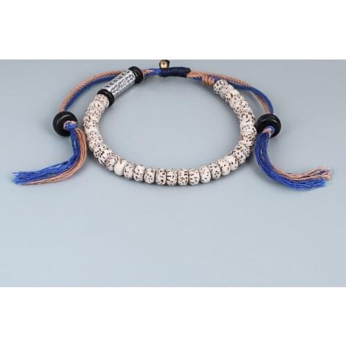 Xinyue Bodhi Seed Bracelet Handcrafted Buddhist Mantra Sign The Six True Words Charm Bracelet Unisex Adjustablesize