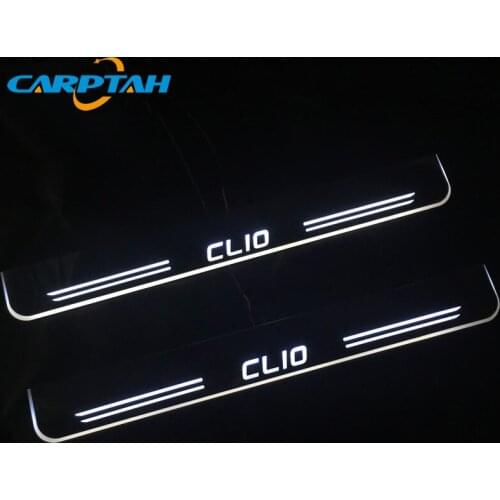 Carptah Moving LED Car Light Door Sill Scuff Plate Pathway Dynamic Streamer Welcome Lamp For Renault Clio 2017 2018 Waterproof