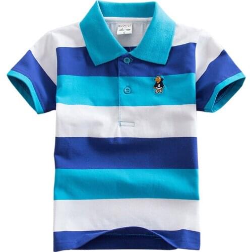 Kids Boys T shirt 2018 New Summer Children Clothing Short Sleeve Stripe Boys Tops T shirts Casual Cotton Boys Tshirt BC0021