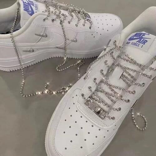 DIY Shiny Rhinestone Long Tassel Sneakers Boot Shoe Chain Shoelaces Hip-hop Jewelry Luxury Crystal Anklet Chain Shoe Accessories