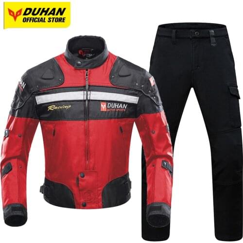 DUHAN Mens Motorcycle Jacket Motocross Jacket Remove Keep Warm Liner Waterproof 4 Seasons Moto Cycling Chaqueta Body Protection