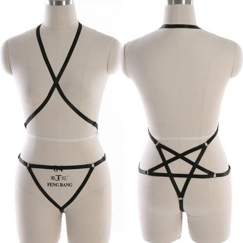 Fetish Suspenders Belt Club Wear Sexy Cage Bra Full Body Harness For Women Harness Stockings Bondage Erotic Lingerie Harness