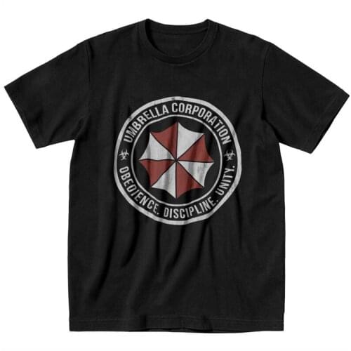 Grunge Umbrella Corporation T Shirt Mens 100% Cotton Printing T-shirts Fashion Tshirt Short Sleeve Video Game Tees Tops