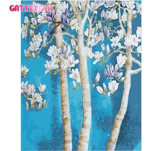 GATYZTORY Paint By Numbers Scenery DIY Oil Painting By Numbers On Canvas Frameless Digital Hand Painting Home Decor
