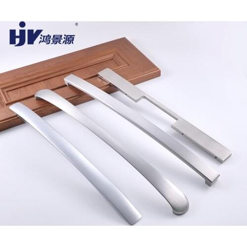 HJY Silver Elegant Cabinet Handles Aluminum Alloy Hardware Furniture Pulls Kitchen Cupboard Wardrobe Door Handle Modern D042