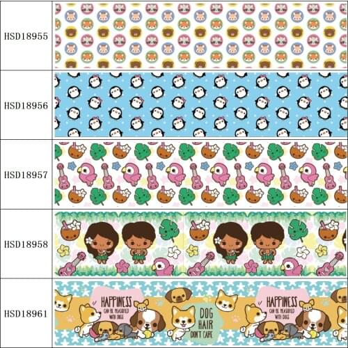 HSDRibbon free shipping 3" 75mm heat transfer printed hsd-design series Grosgrain Ribbon 50Yards/Roll