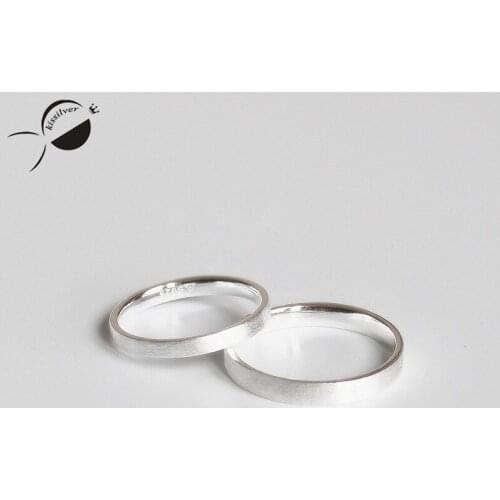 Free Carving Letter Wedding Classic Couple Ring 925 Sterling Silver Jewelry Party Rings Men Unisex Simple Lovers Rings for Women