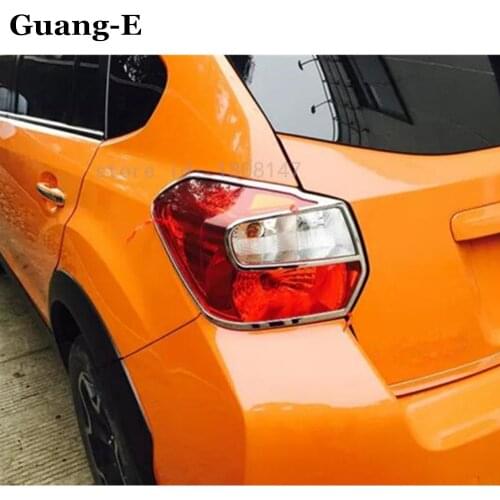 Car Body Rear Tail Back Light Lamp Detector Frame Stick Styling ABS Chrome Cover Trim 2pcs For Subaru XV 2012 2013 2014 2015