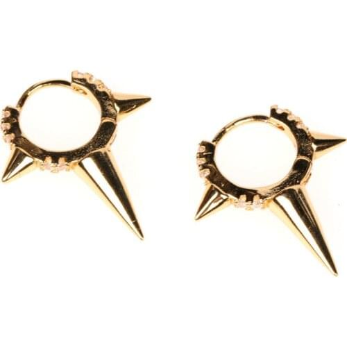Fashion Bead Rivet Ear Buckle Womens Zircon Gold Plated Ear Buckle Motorcyclist Street Punk Hip Hop Rock Jewelry Accessories