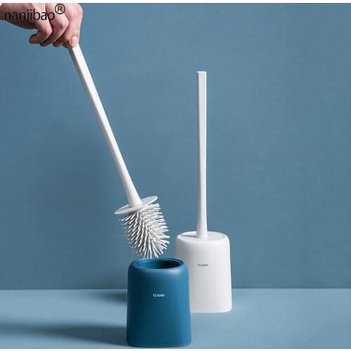 Nanjibao TPR Silicone Toilet Brush Holder Sets Household Floor Standing Bathroom Cleaning Accessories Creative Wc Brush Stand