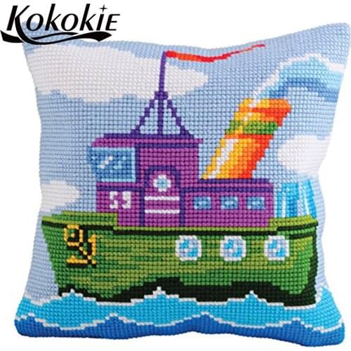 Handmade embroider Needlework kits landscape pattern cross stitch set sales embroidered mats knitting needles kit for pillowcase