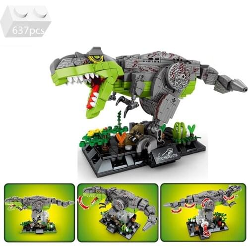 2021 NEW Animal Dinosaurios Jurassiced Park Model Building Blocks Sets Bricks Creator Dinosaur World Kids Toys For Children Gift
