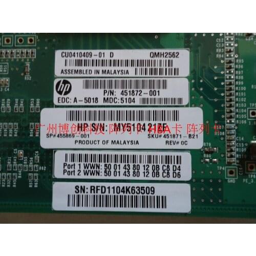 For HP 451871-B21 451872-001 QLogic QMH2562 blade 8Gb HBA card original
