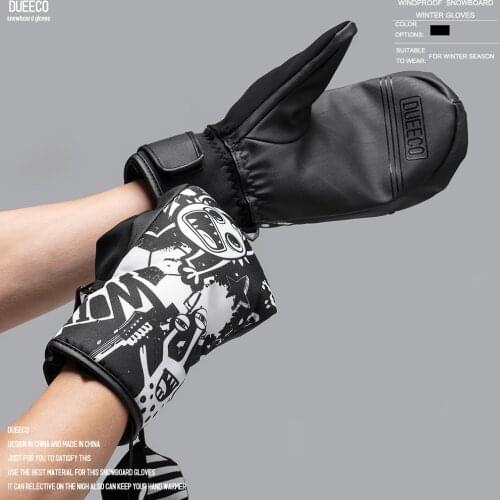 DUEECO Snowboard Gloves Thermal Ski Gloves Winter Men Women Waterproof Snow Mittens For Protective Snow Accessories