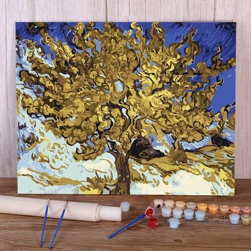 Landscape DIY Painting By Numbers Set Acrylic Paints 50*70 Canvas Pictures Wall Decoration For Adults Handicraft For Handiwork