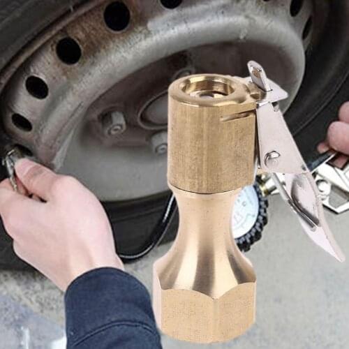 Air Chuck 1/4 inch Heavy Duty Open Flow Straight Lock On Tire Chuck with Clip for Inflator Gauge Compressor Accessories