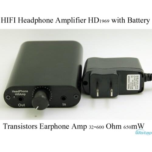 IWISTAO HIFI Portable Headphone Amplifier Transistor Earphone Amp ClassA HD1969 32-600 Ohm 650mW with 1400mAH Battery Tube Taste