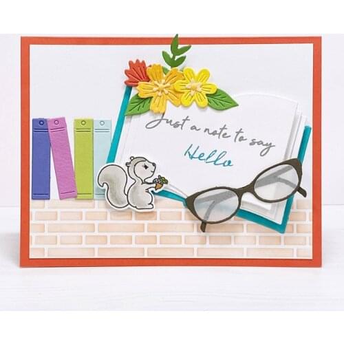 Clear Stamp Match Cutting Dies Book Flower Glasses Just A Note To Say DIY Card Photo Making Scrapbooking Supplies New 2020
