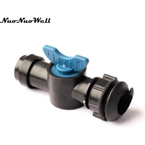 2pcs NuoNuoWell 1"(N45)Straight Lock Valve Drip Tape for Garden Greenhouse Micro Drip Irrigation Soft Hose Pipe Connector Valve