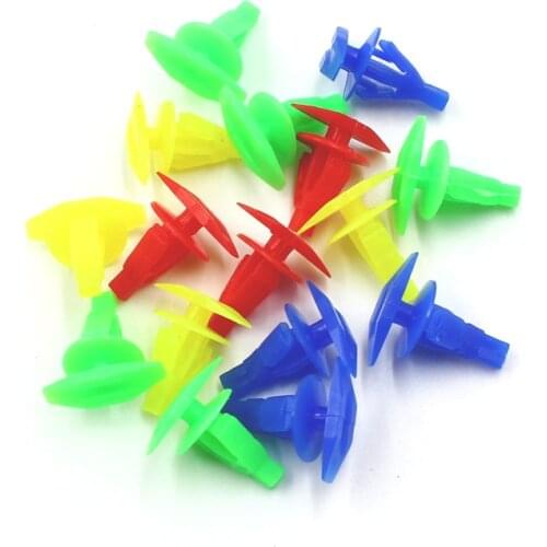 Multicolor Mixed 50Pcs Car seal strip rivet universal plastic fastener clips