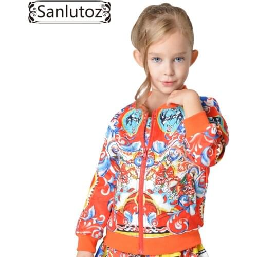 Sanlutoz Girls Jacket Children Outerwear Coats for Kids Clothing Flower Trench Coat Autumn Winter Sport Christmas Party 2016