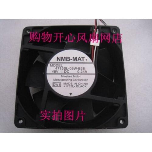 NMB-MAT 4715SL-09W-B36 Server Cooling Fan DC 48V 0.24A 120x120x38mm 3-wire