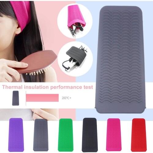Hair Styling Tool For Curling Iron Hair Straightener Multi-function Non-slip Flat Iron Silicone Heat Resistant Travel Mat Pouch