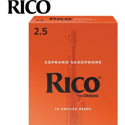 RICO Soprano Saxophone Reeds Strength 2.5#, 3# Yellow Box of 10