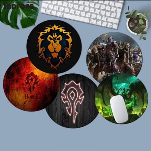 YNDFCNB New Printed World of Warcraft Beautiful Anime round Mouse Mat Anti-Slip Laptop PC Mice Pad Mat gaming Mousepad