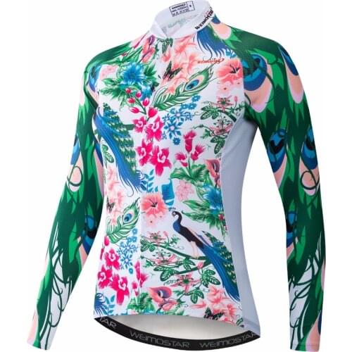 2019 Cycling jersey Womens Bike jersey Long sleeve MTB Top Maillot Road Mountain sports shirts racing blouse Green female wear