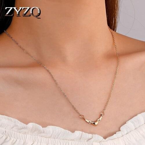 ZYZQ ins Korean Angel Wings Drop Necklace For Women Simple Personality Love Clavicle Chain Trend Wedding Jewelry Accessories