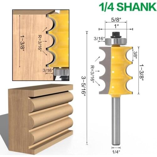 1/4“ 6.35mm Shank Triple Bead Router Bit Three Beading Knife Woodworking Milling Cutter
