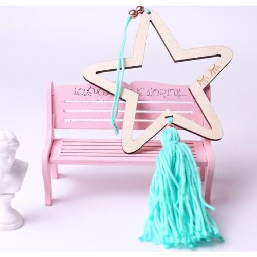 1PC Wooden Wind Chimes Star Fringed Home Decor Nordic Style Kids Decoration Ornament Banners Hanging Curtains Gifts JL 229
