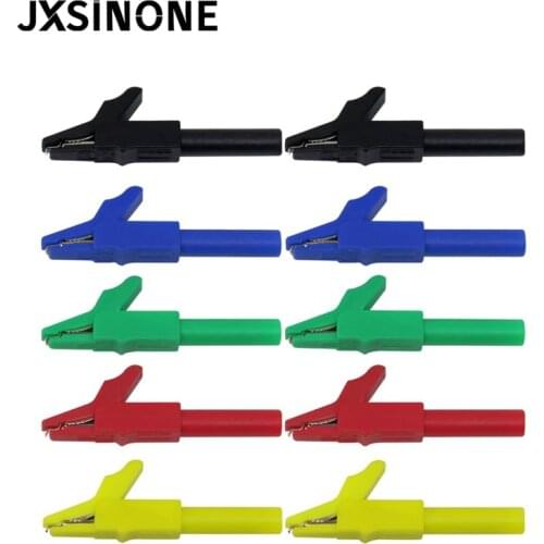 JXSINONE 10PCS Alligator Clip to 4mm Banana Female Jack Test Adapter